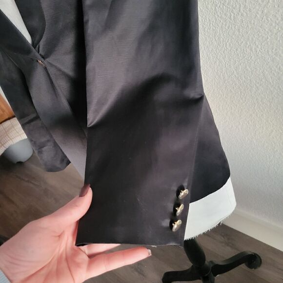NEW AMEN Couture satin black blazer 6 S - Picture 6 of 15